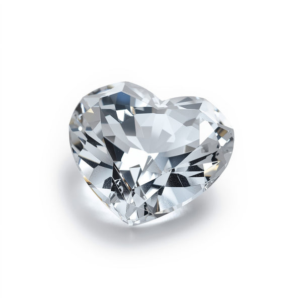 White Topaz 1PC Chunky 16x16 MM Heart Faceted White Pure Semi Precious Loose Gemstones