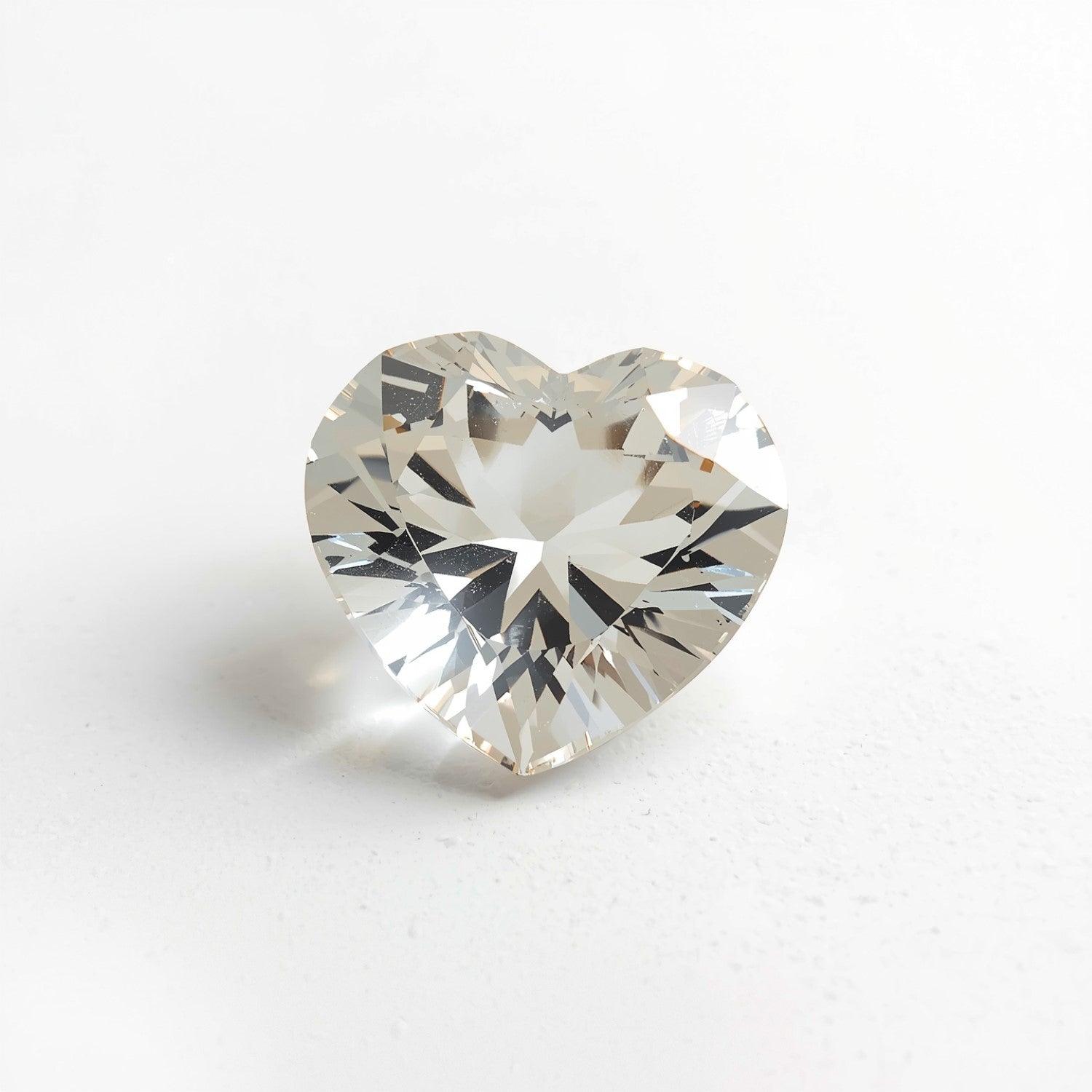 White Topaz 1PC Chunky 16x16 MM Heart Faceted White Pure Semi Precious Loose Gemstones