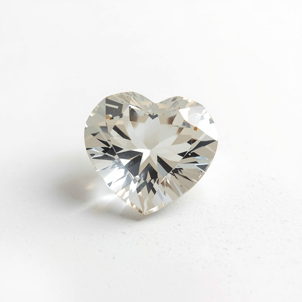 White Topaz 1PC Chunky 16x16 MM Heart Faceted White Pure Semi Precious Loose Gemstones