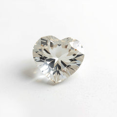 White Topaz 1PC Chunky 16x16 MM Heart Faceted White Pure Semi Precious Loose Gemstones