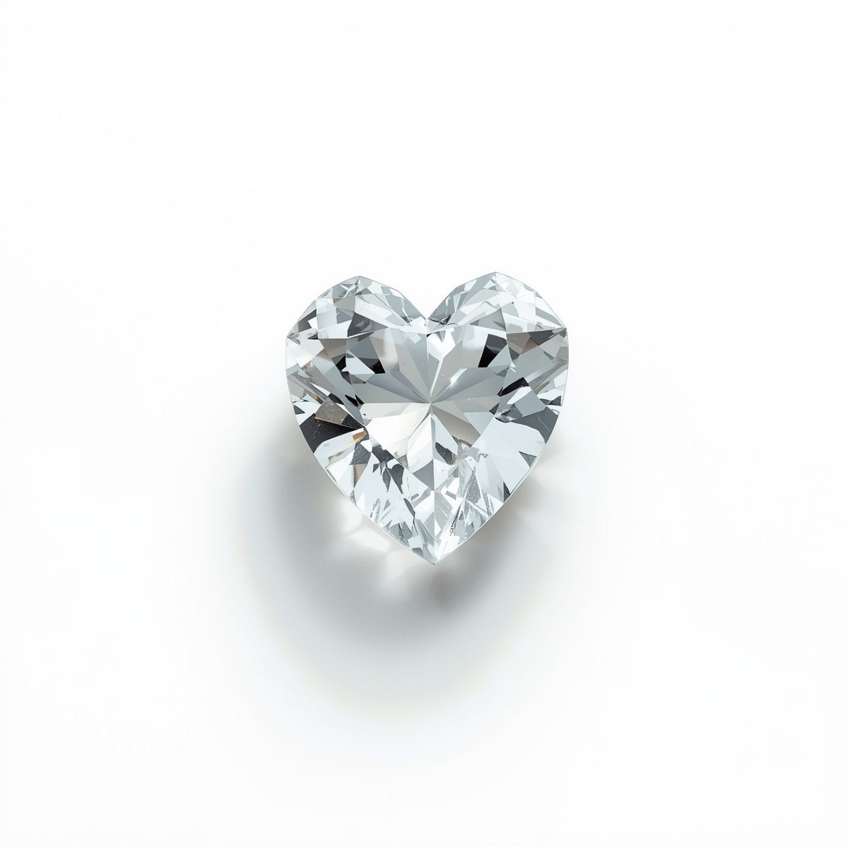 White Topaz 1PC Tiny 5x5 MM Heart Faceted White Sparkling Semi Precious Gems