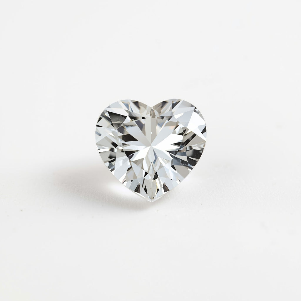 White Topaz 1PC Tiny 5x5 MM Heart Faceted White Sparkling Semi Precious Gems