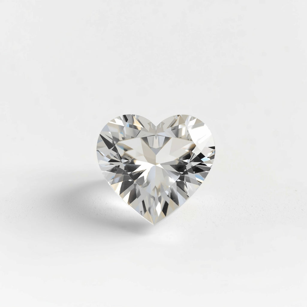 White Topaz 1PC Medium 9x9 MM Heart Faceted White Lustrous Semi Precious Gems