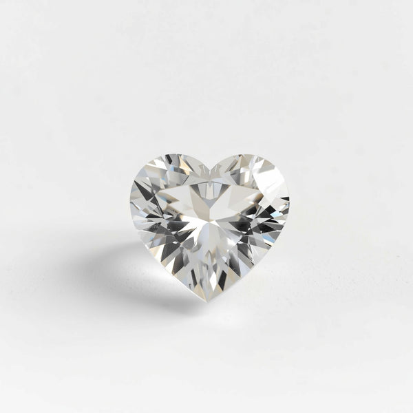 White Topaz 1PC Medium 9x9 MM Heart Faceted White Lustrous Semi Precious Gems