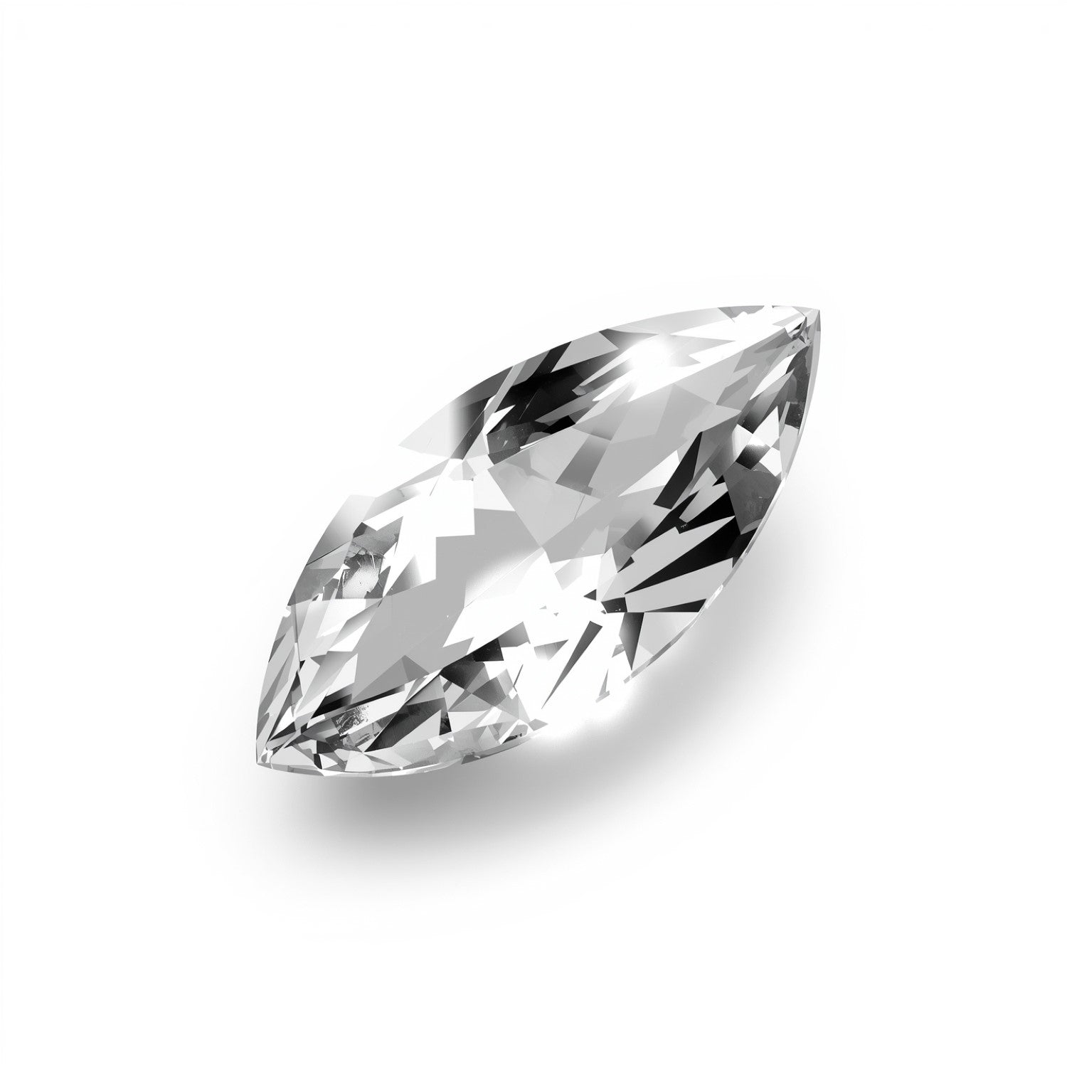 White Topaz 1PC Small 5x10 MM Marquise Faceted White Luster Semi Precious Loose Gems Image secondaire du produit