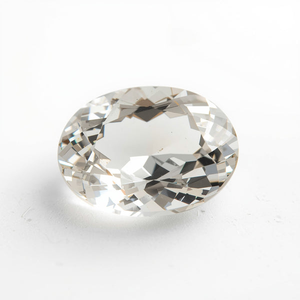 White Topaz 1PC Large 10x12 MM Oval Faceted White Polished Semi Precious Loose Gemstones