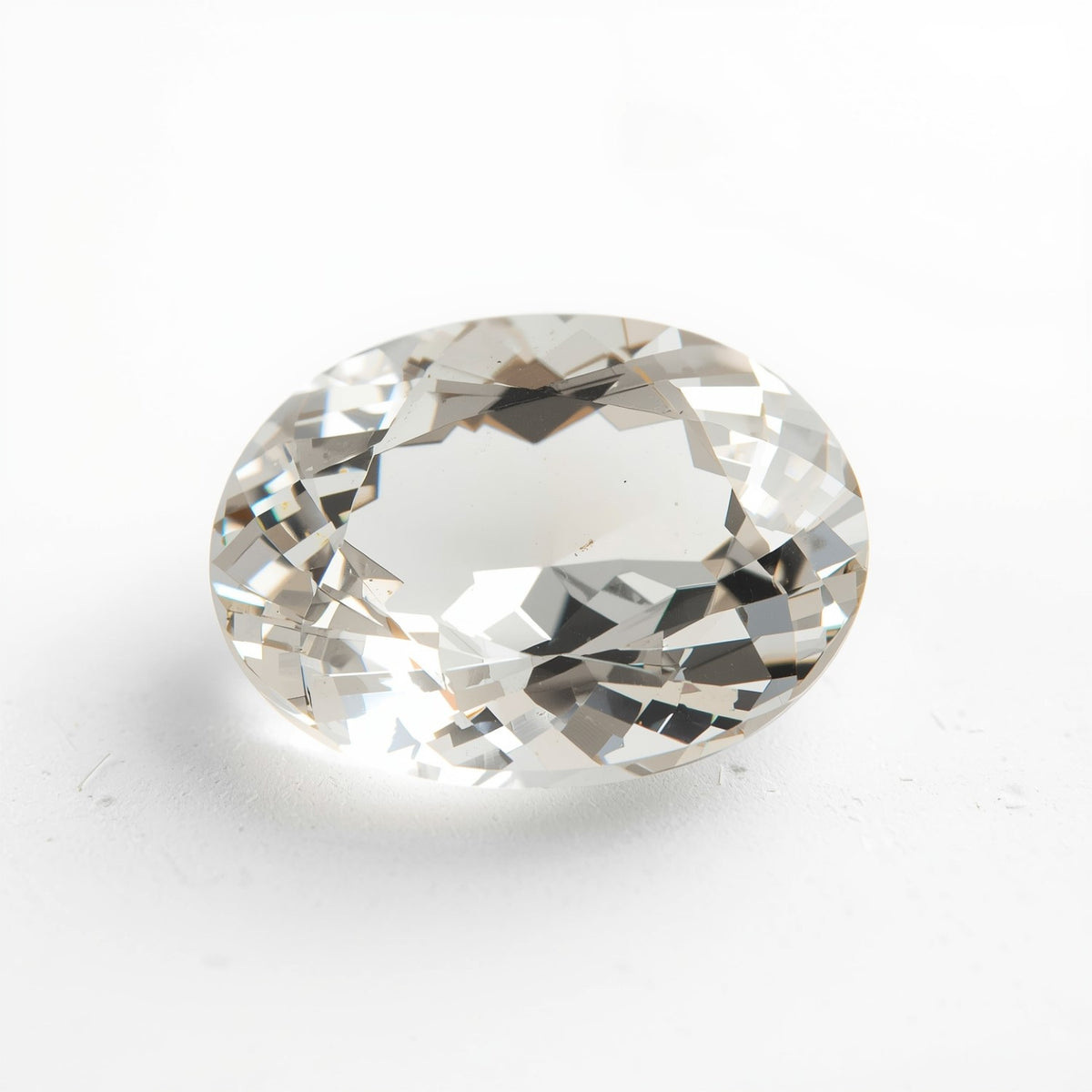 White Topaz 1PC Large 10x12 MM Oval Faceted White Polished Semi Precious Loose Gemstones