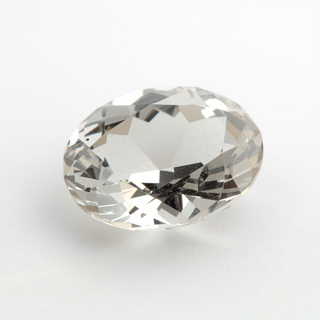 White Topaz 1PC Large 10x12 MM Oval Faceted White Polished Semi Precious Loose Gemstones