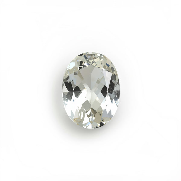 White Topaz 1PC Chunky 12x16 MM Oval Faceted White Luster Semi Precious Loose Gems