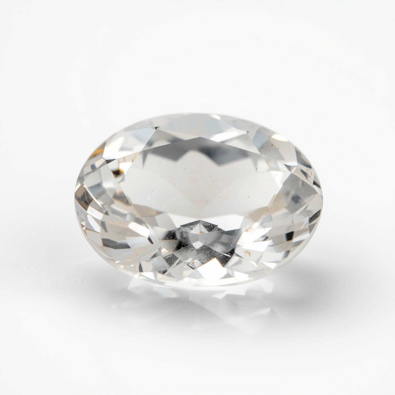 White Topaz 1PC Chunky 12x16 MM Oval Faceted White Luster Semi Precious Loose Gems Sekundär produktbild