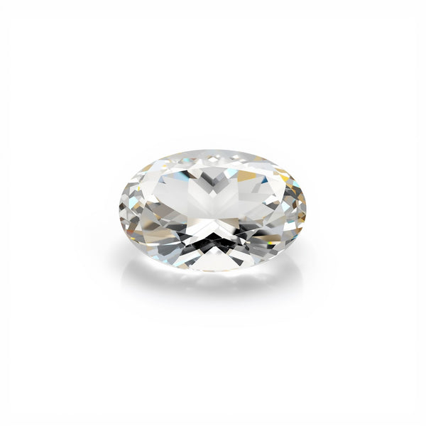 White Topaz 1PC Small 6x9 MM Oval Faceted White Genuine Semi Precious Loose Gems