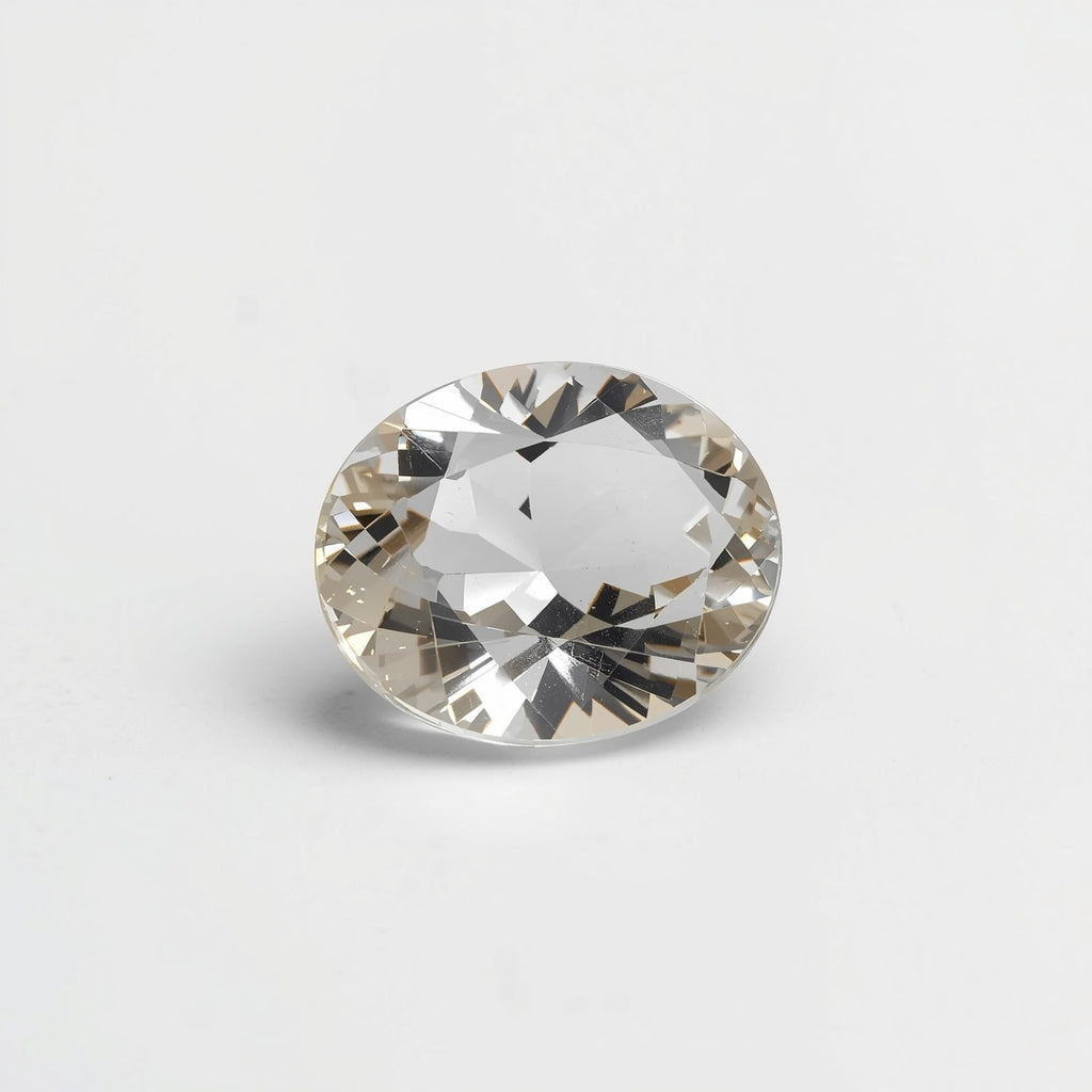 White Topaz 1PC Small 7x9 MM Oval Faceted White Superior Semi Precious Loose Gemstone