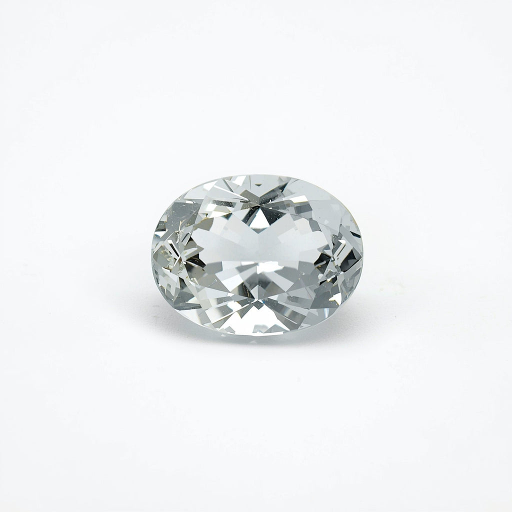 White Topaz 1PC Medium 8x10 MM Oval Faceted White Fiery Semi Precious Gems