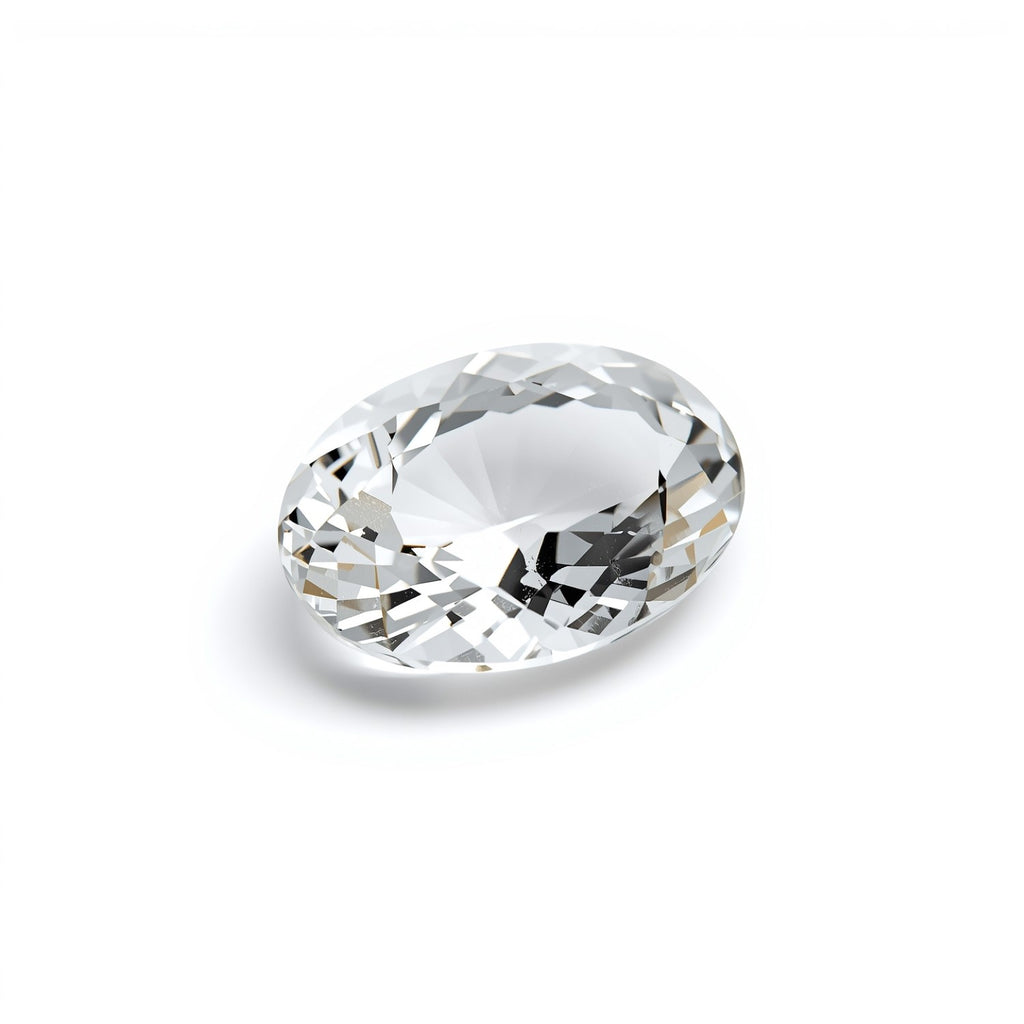 White Topaz 1PC Medium 8x10 MM Oval Faceted White Fiery Semi Precious Gems