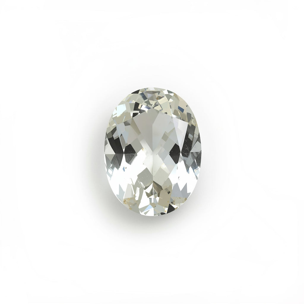 White Topaz 1PC Large 8x12 MM Oval Faceted White Sparkling Semi Precious Loose Gemstone