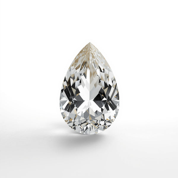 White Topaz 1PC Large 10x12 MM Pear Faceted White Pure Semi Precious Loose Gems