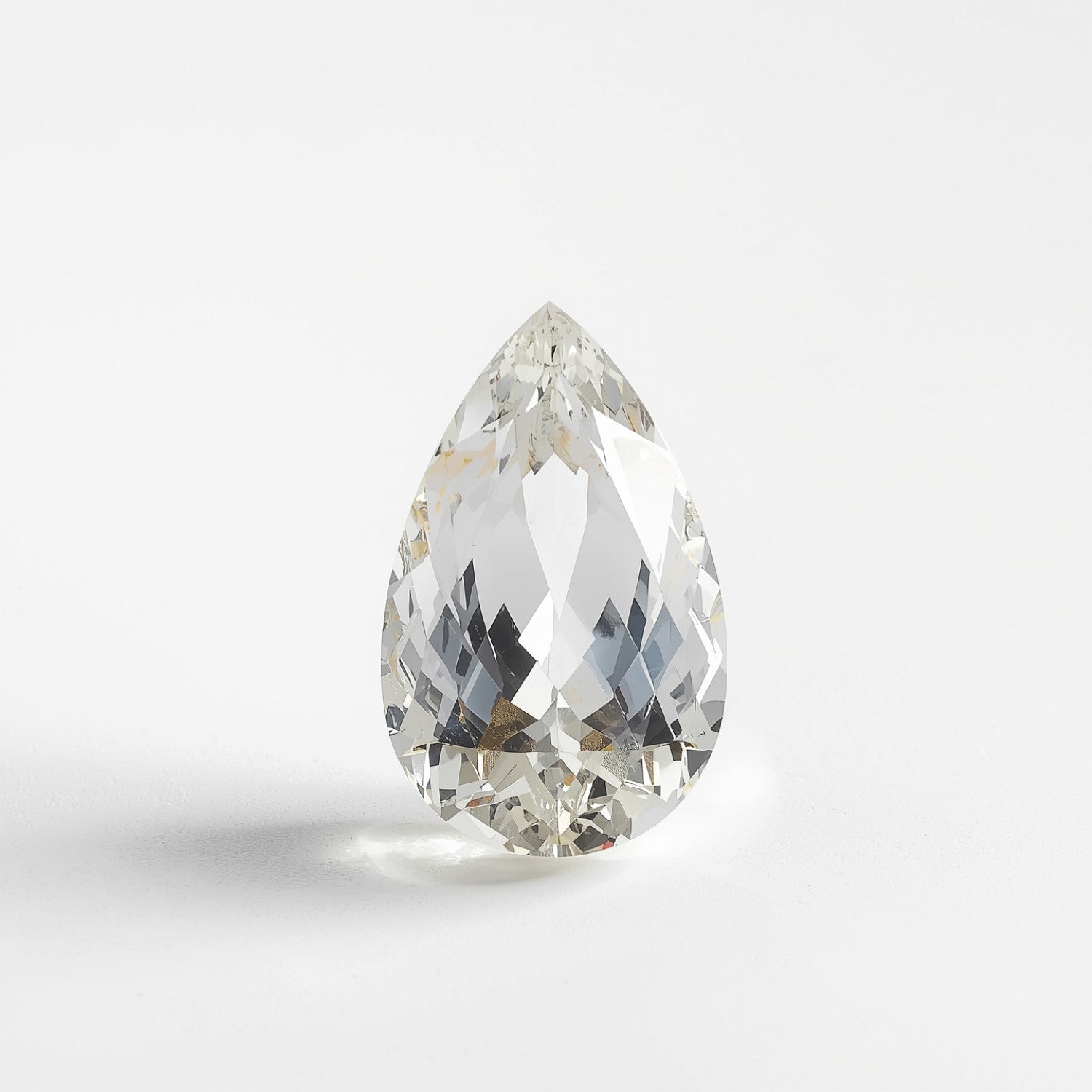 White Topaz 1PC Large 10x12 MM Pear Faceted White Pure Semi Precious Loose Gems