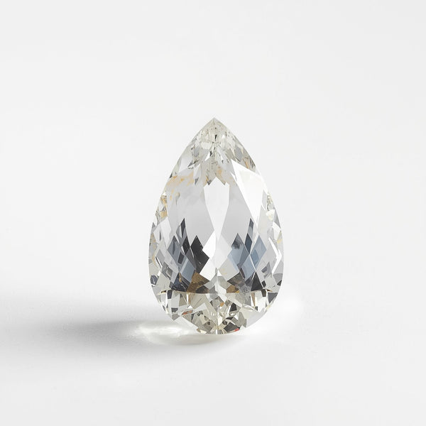 White Topaz 1PC Large 10x14 MM Pear Faceted White Fiery Semi Precious Loose Gemstone