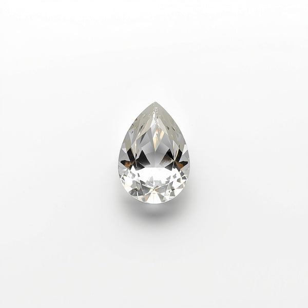 White Topaz 1PC Small 6x8 MM Pear Faceted White Lustrous Semi Precious Loose Gemstone