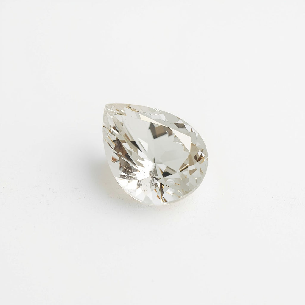 White Topaz 1PC Medium 7x10 MM Pear Faceted White High-Quality Semi Precious Loose Gems