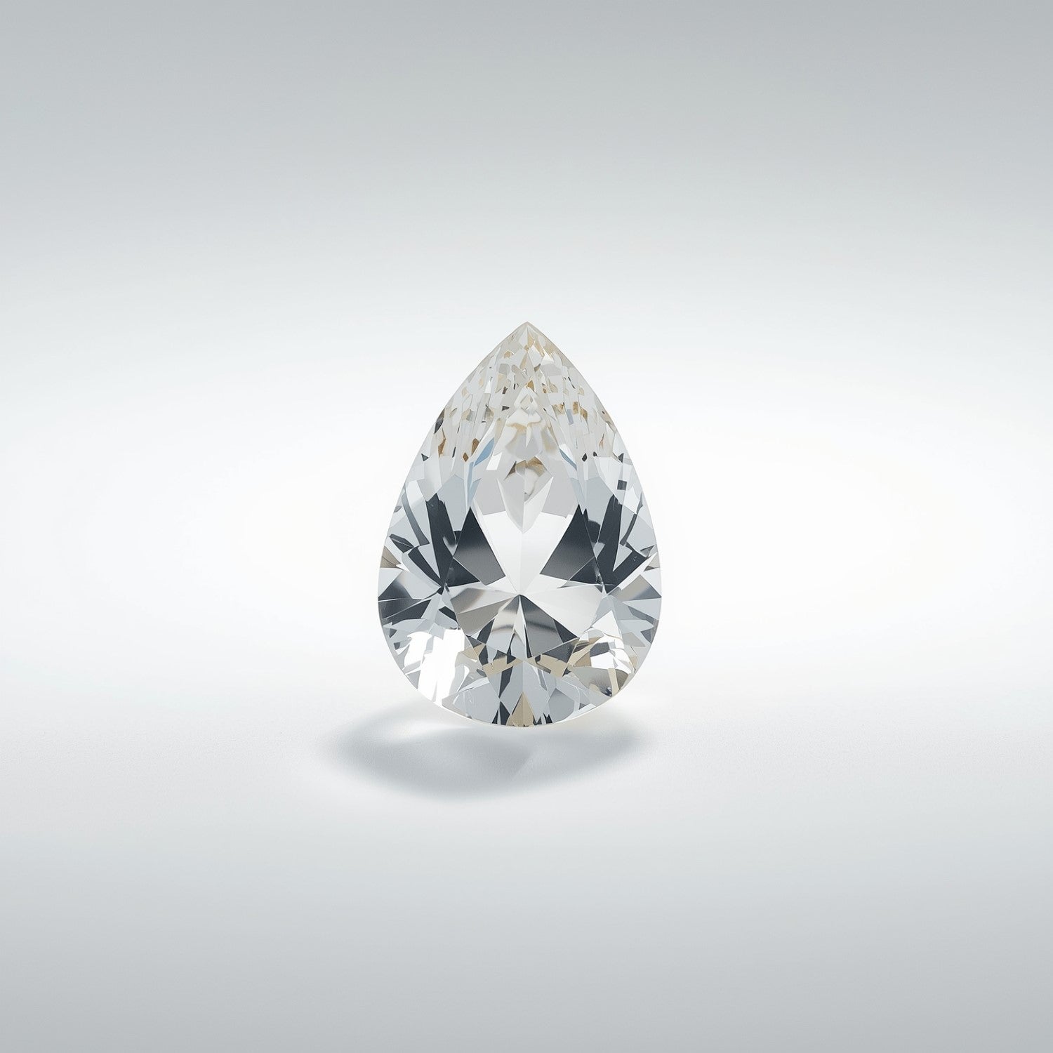 White Topaz 1PC Large 8x12 MM Pear Faceted White Superior Semi Precious Gems Secundaire afbeelding