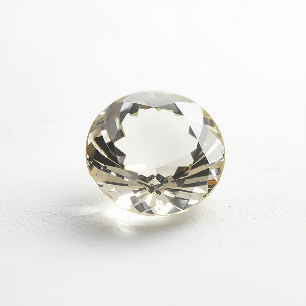 White Topaz 1PC Chunky 14x14 MM Round Faceted White Genuine Semi Precious Loose Gems