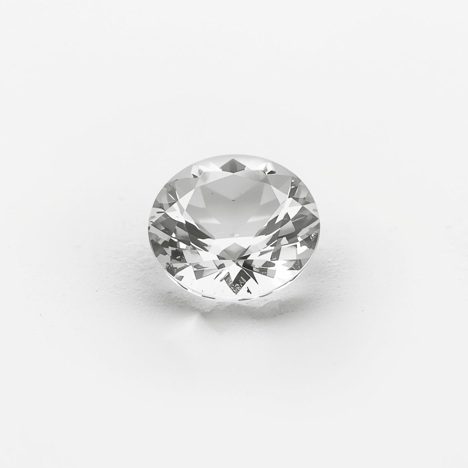 White Topaz 1PC Tiny 5x5 MM Round Faceted White Sparkling Semi Precious Gems