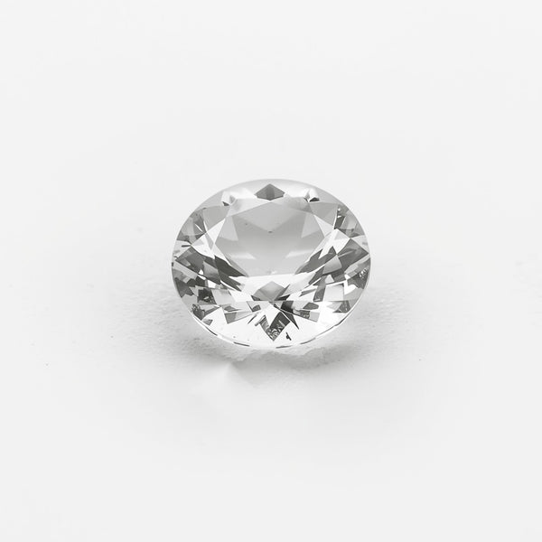White Topaz 1PC Tiny 5x5 MM Round Faceted White Sparkling Semi Precious Gems