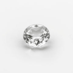 White Topaz 1PC Tiny 5x5 MM Round Faceted White Sparkling Semi Precious Gems