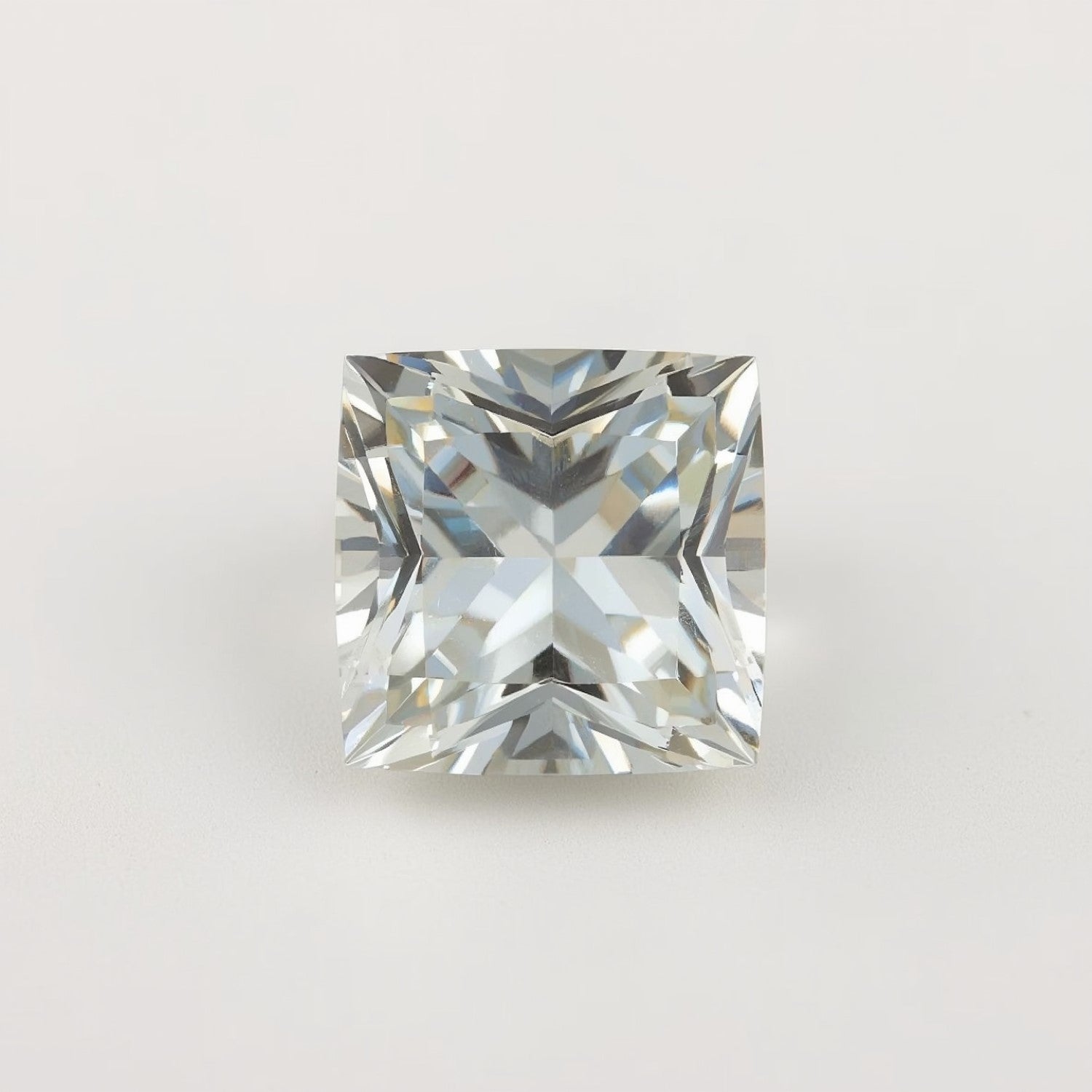 White Topaz 1PC Large 11x11 MM Square Faceted White Fine Semi Precious Loose Gemstone Huvudsaklig produktbild