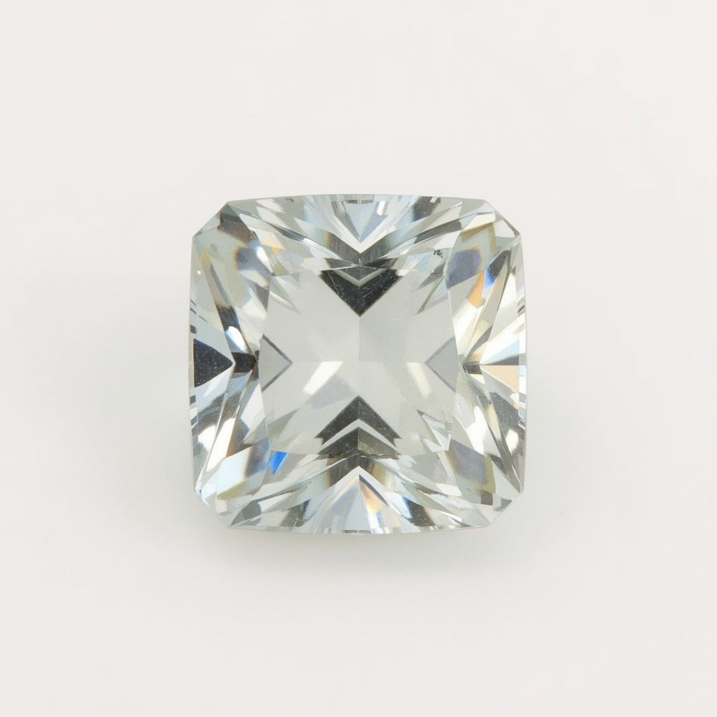 White Topaz 1PC Chunky 14x14 MM Square Faceted White Genuine Semi Precious Loose Gems