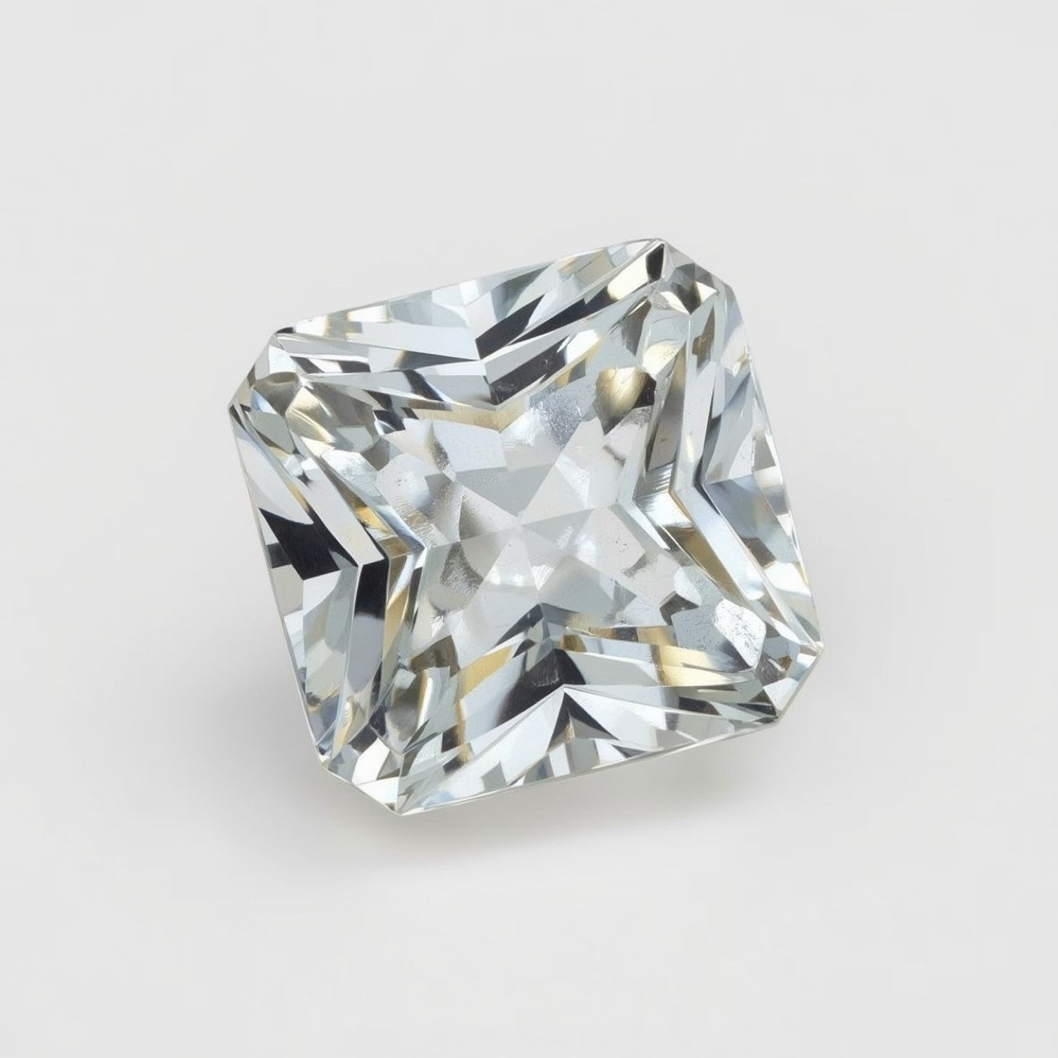 White Topaz 1PC Chunky 16x16 MM Square Faceted White Pure Semi Precious Loose Gemstones