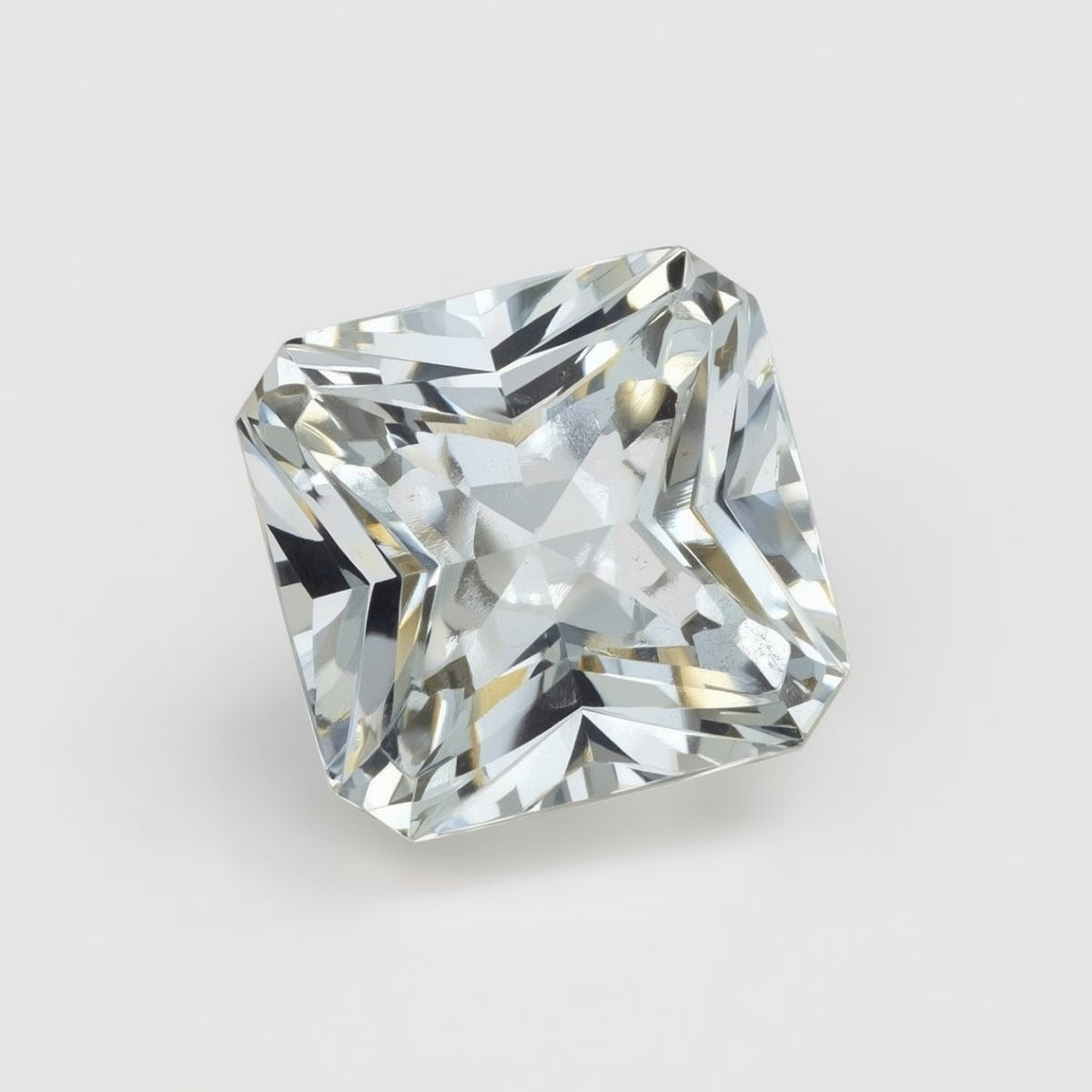 White Topaz 1PC Chunky 16x16 MM Square Faceted White Pure Semi Precious Loose Gemstones