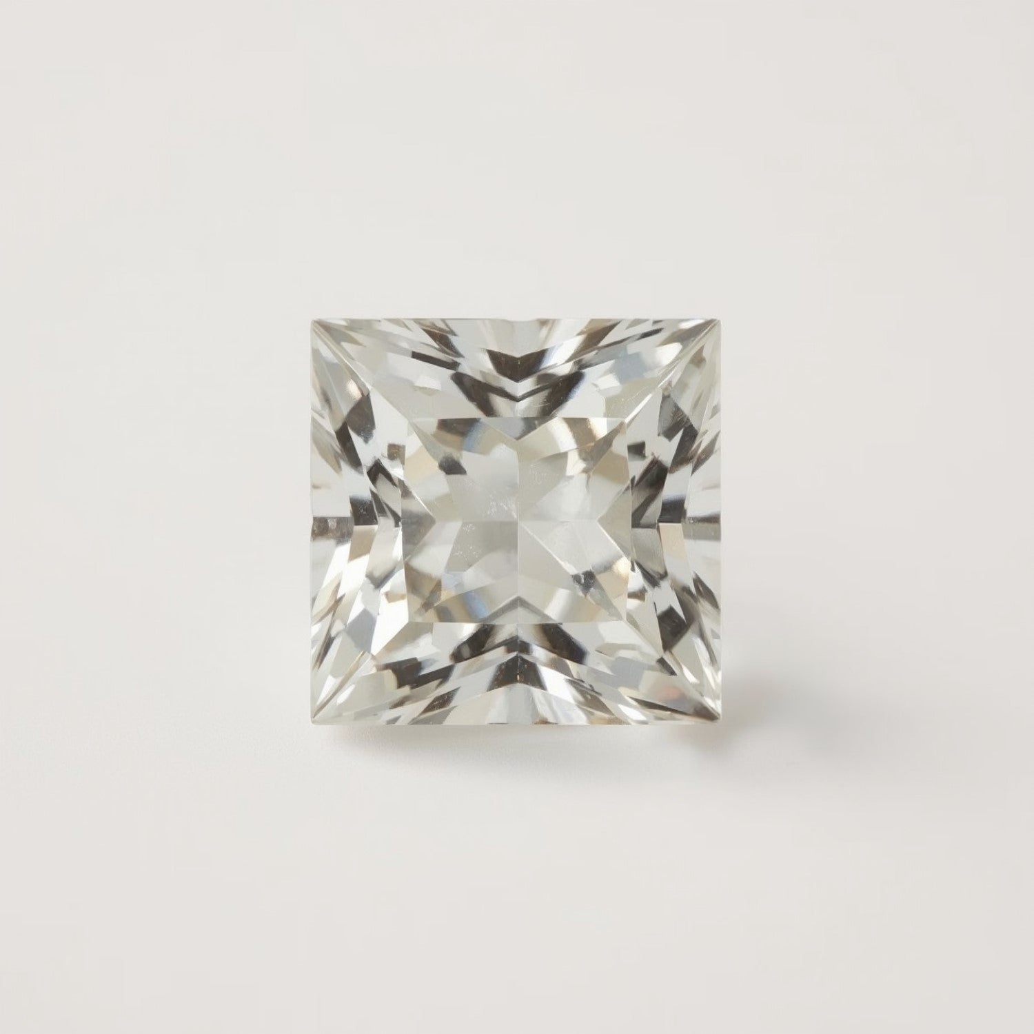 White Topaz 1PC Tiny 5x5 MM Square Faceted White Sparkling Semi Precious Gems