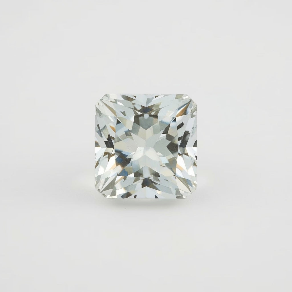 White Topaz 1PC Small 7x7 MM Square Faceted White Splendid Semi Precious Loose Gemstone