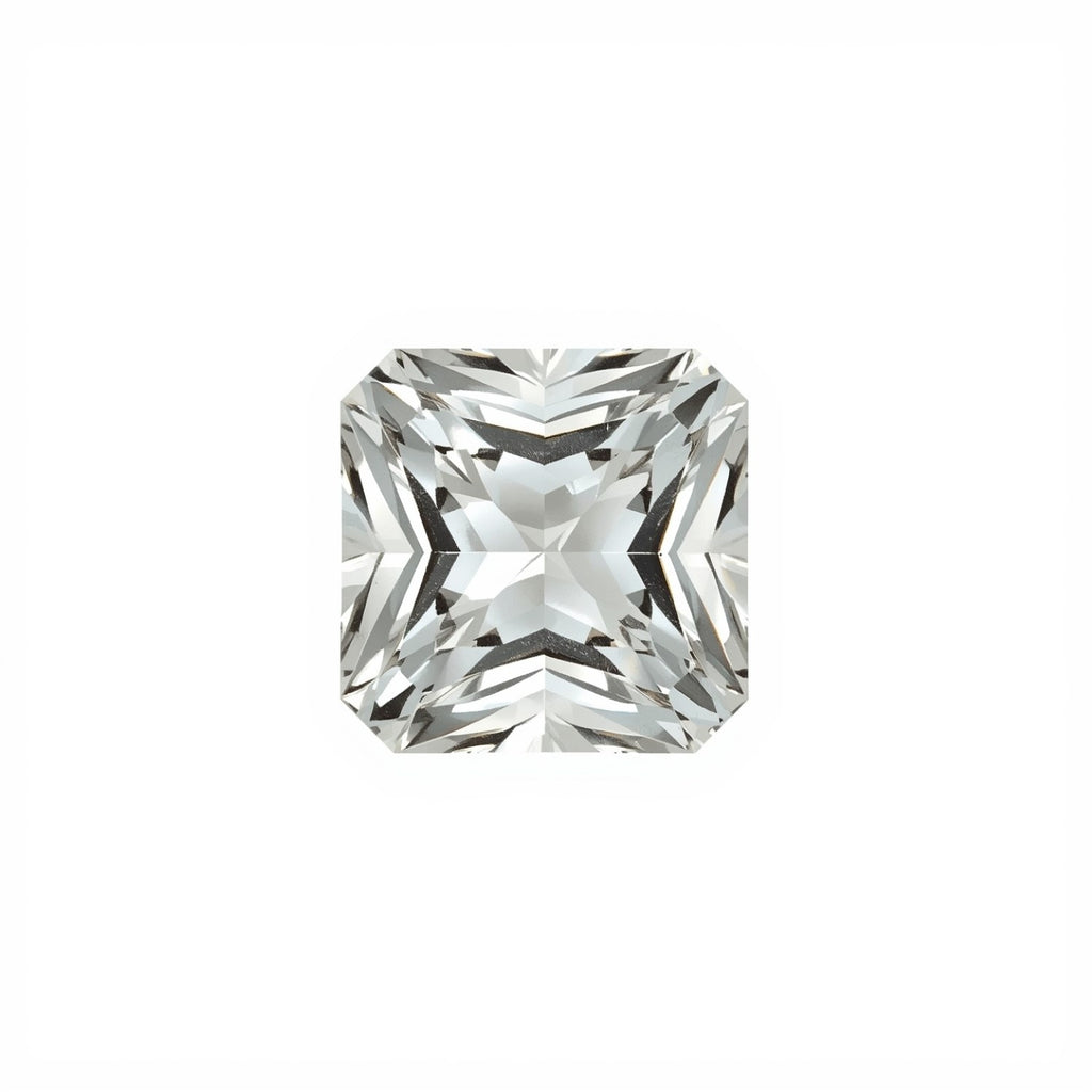 White Topaz 1PC Medium 9x9 MM Square Faceted White Lustrous Semi Precious Gems
