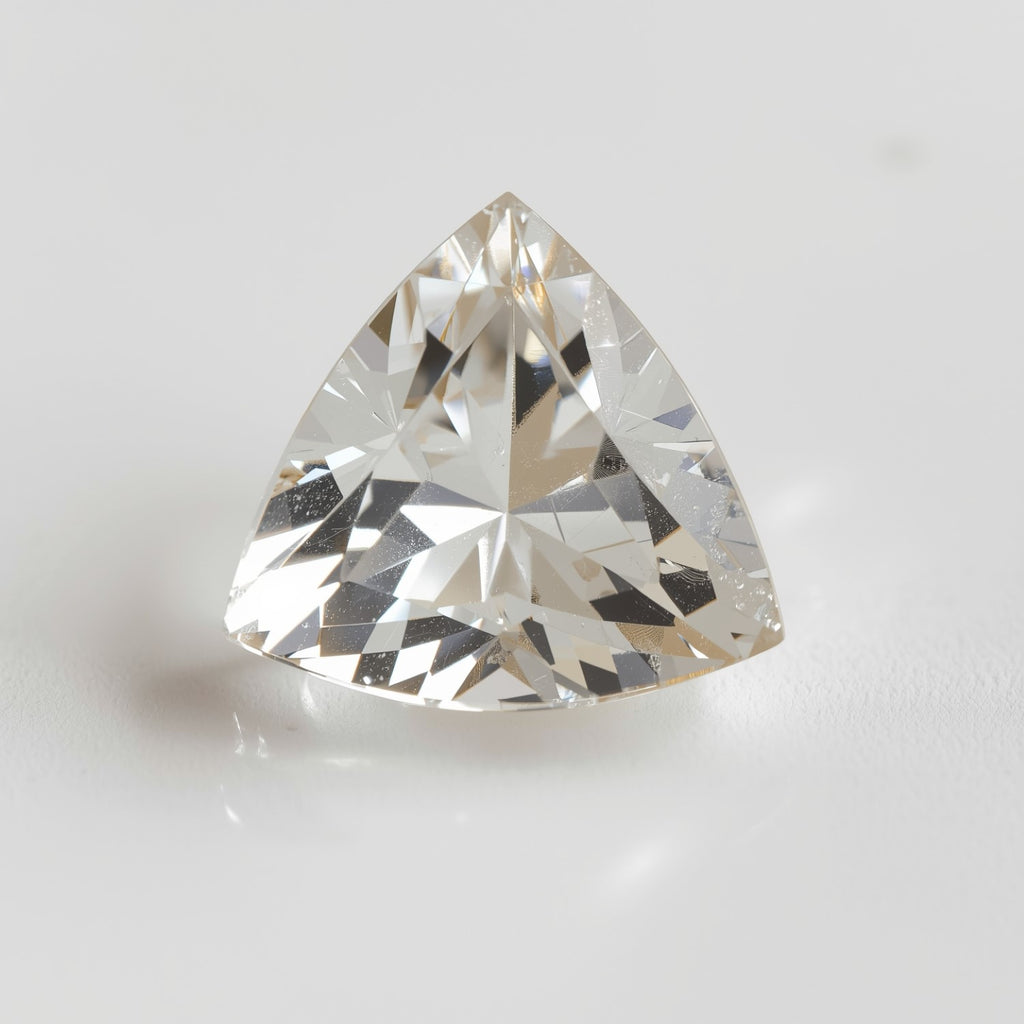 White Topaz 1PC Chunky 15x15 MM Triangle Faceted White Superior Semi Precious Loose Gemstone