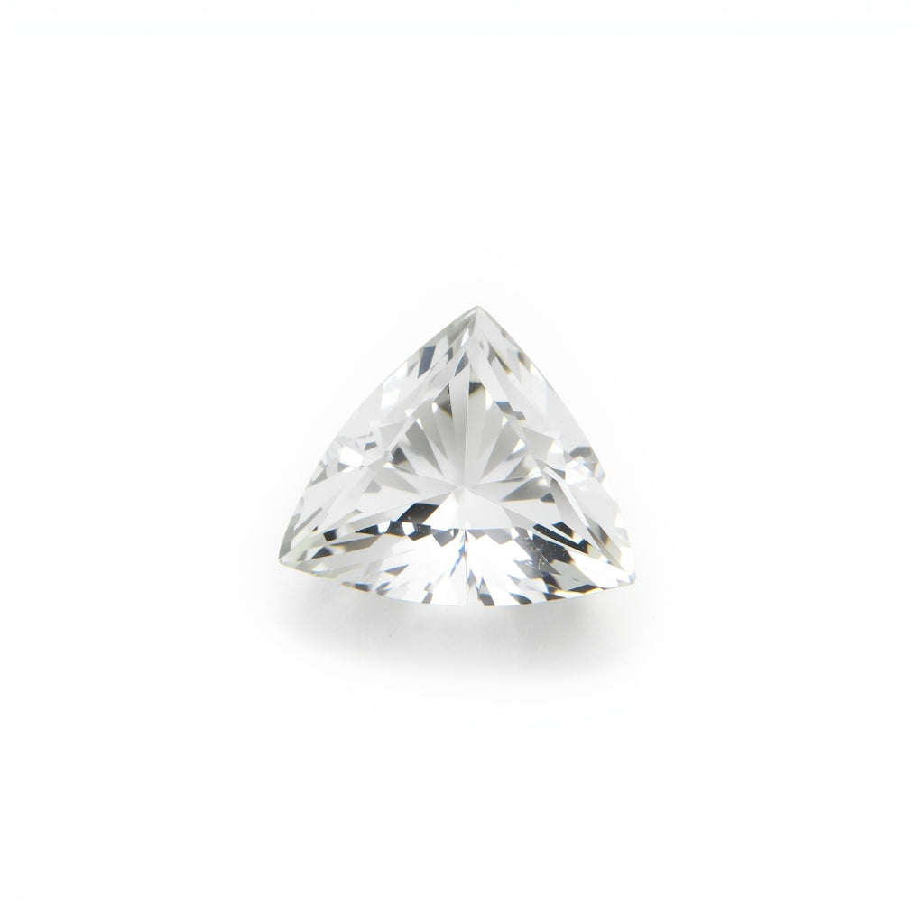 White Topaz 10PC Tiny 4x4 MM Triangle Faceted White Brilliant Semi Precious Loose Gemstones