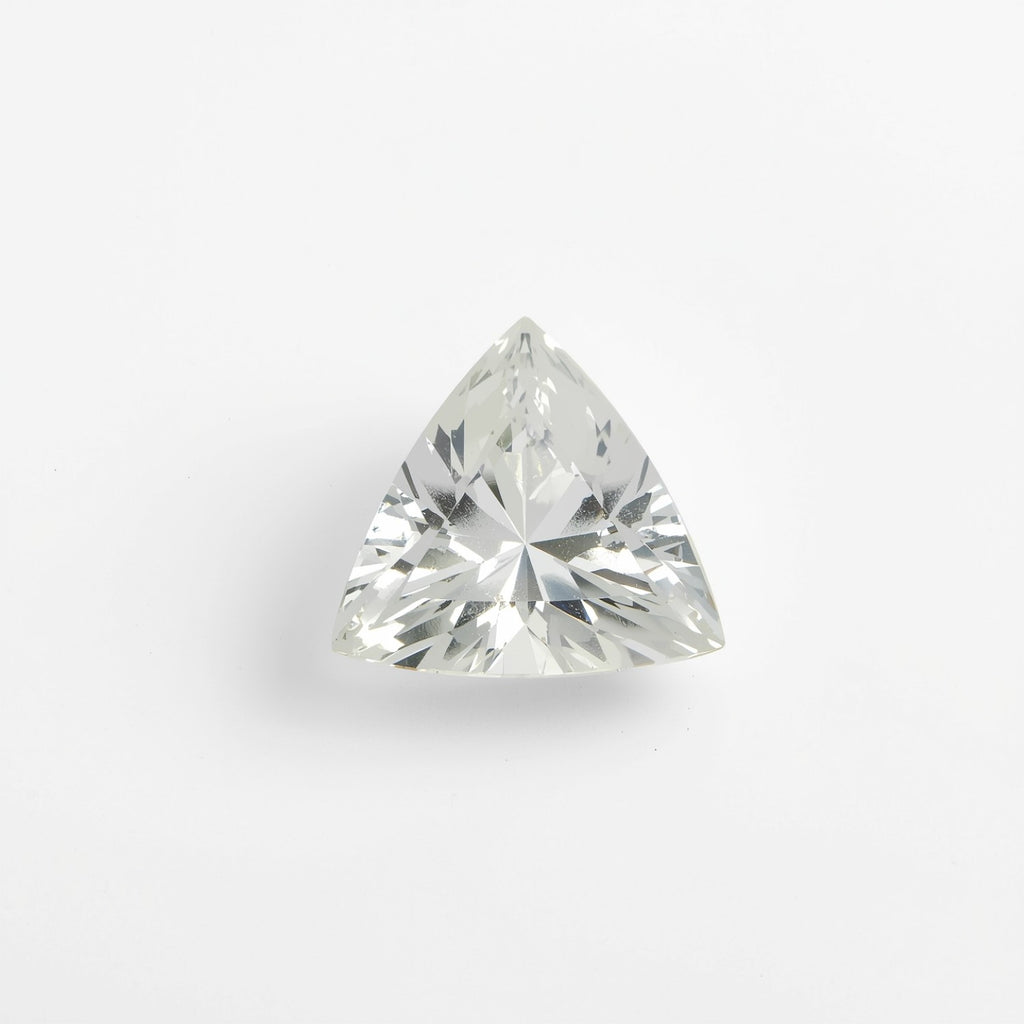White Topaz 10PC Tiny 4x4 MM Triangle Faceted White Brilliant Semi Precious Loose Gemstones