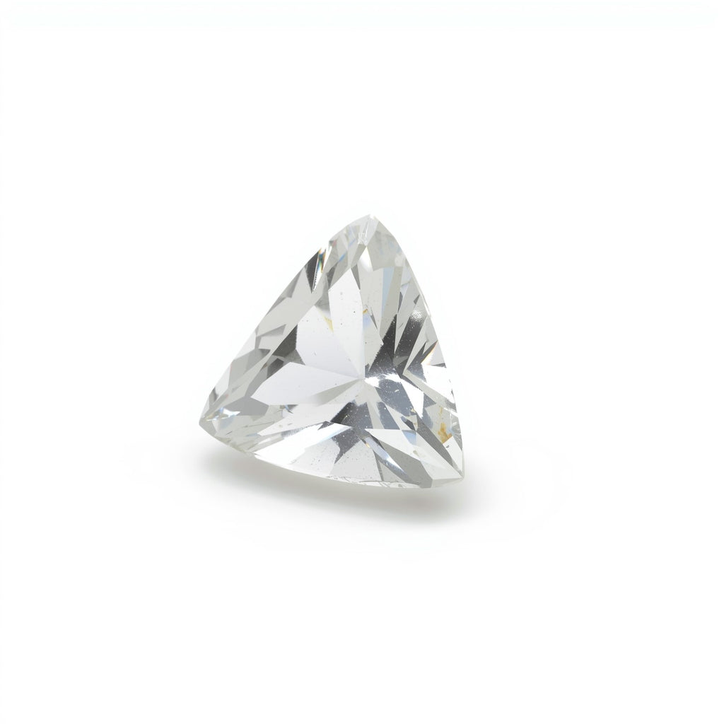 White Topaz 1PC Tiny 6x6 MM Triangle Faceted White Polished Semi Precious Loose Gems