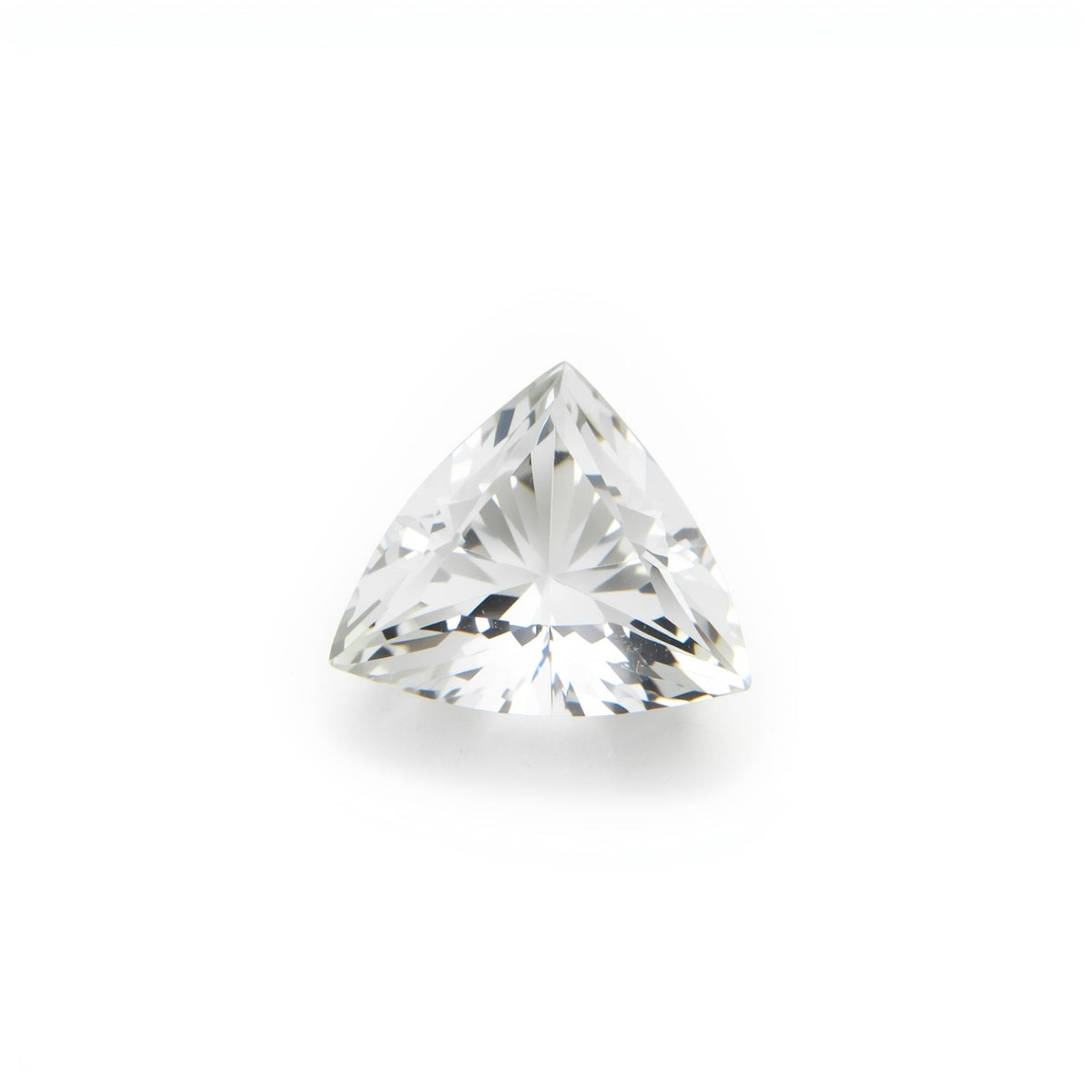 Weißer Topas, 1 Stück, klein, 8 x 8 mm, dreieckig, facettiert, weißer Glanz, Halbedelsteine, lose Edelsteine