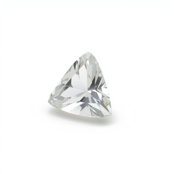 White Topaz 1PC Medium 9x9 MM Triangle Faceted White Lustrous Semi Precious Gems