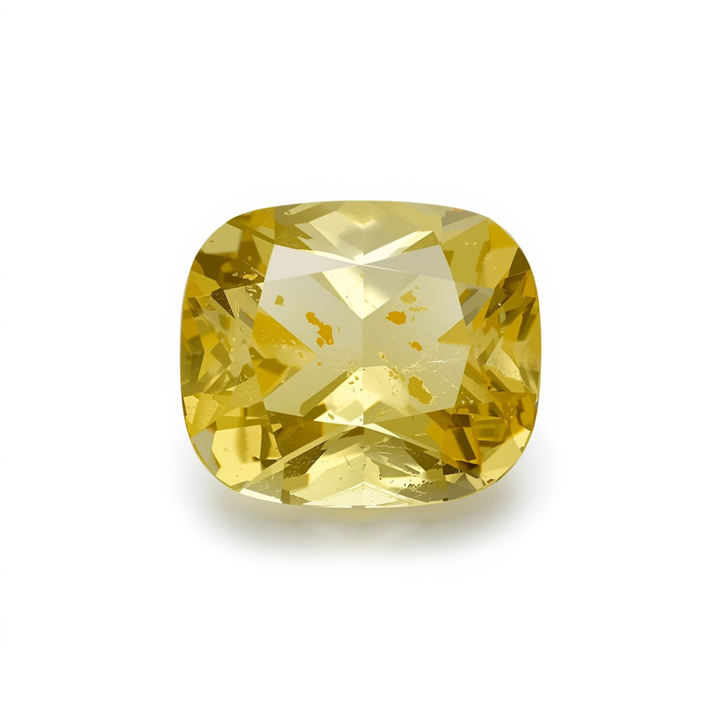 Yellow Sapphire 1PC Large 10x10 MM Cushion Faceted Yellow Shine Precious Loose Gemstones