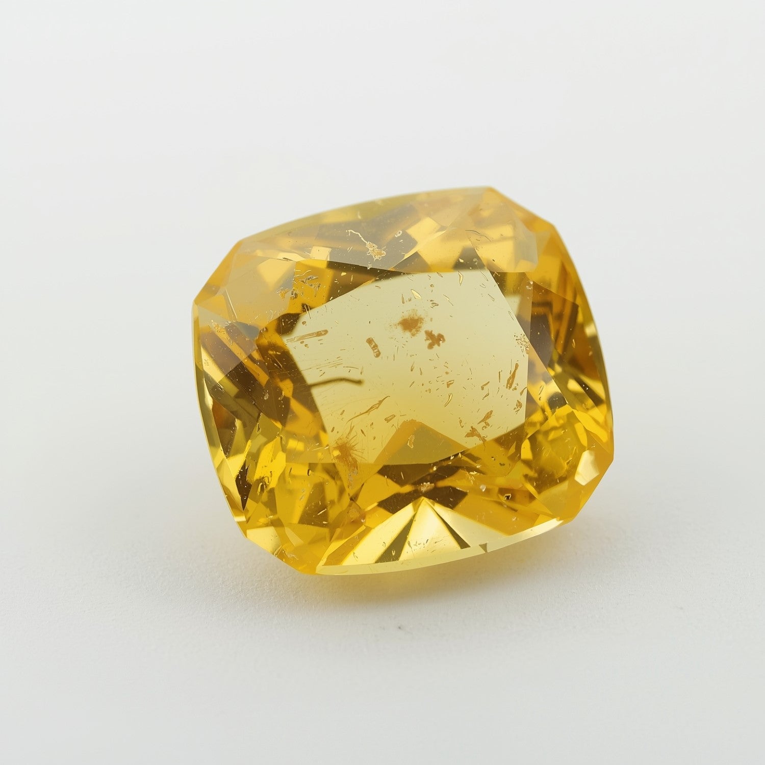 Yellow Sapphire 1PC Large 12x12 MM Cushion Faceted Yellow High-Quality Precious Loose Gems Sekundär produktbild