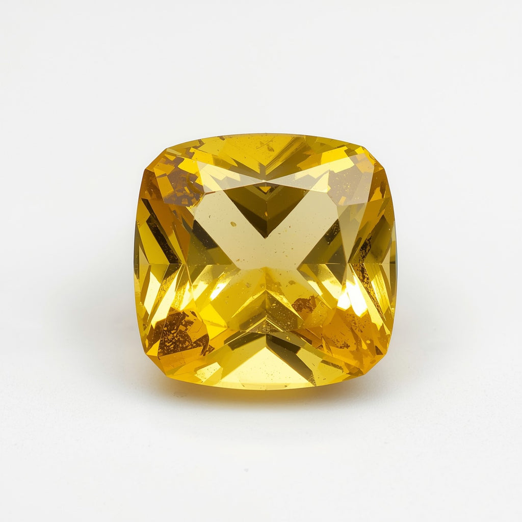 Yellow Sapphire 1PC Chunky 13x13 MM Cushion Faceted Yellow Natural Precious Loose Gemstone