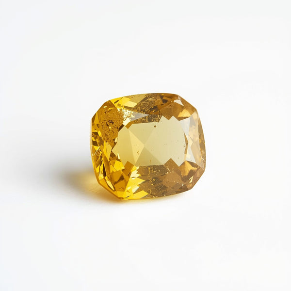 Yellow Sapphire 1PC Chunky 14x14 MM Cushion Faceted Yellow Genuine Precious Loose Gemstones