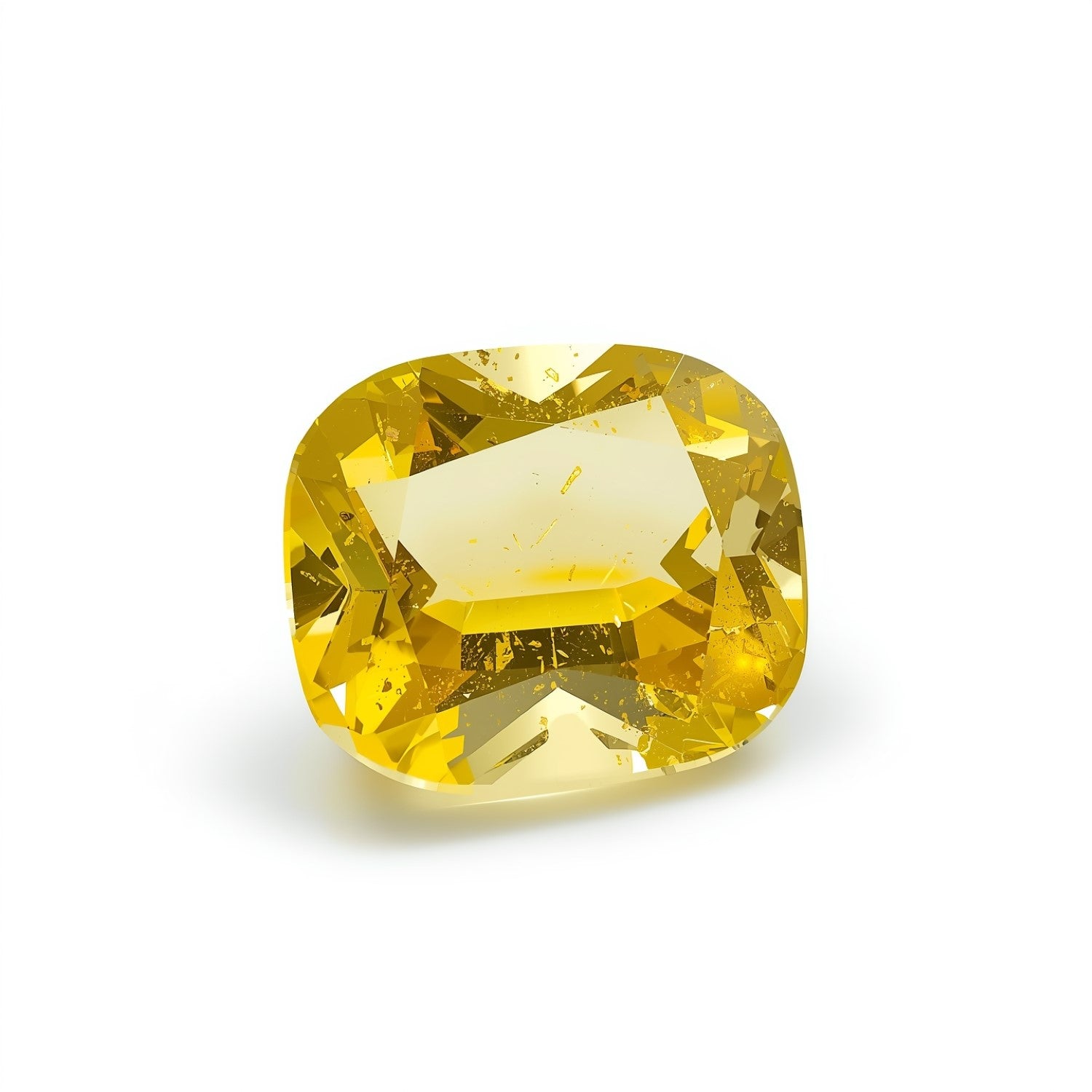 Yellow Sapphire 1PC Chunky 15x15 MM Cushion Faceted Yellow Superior Precious Gems Immagine secondaria del prodotto