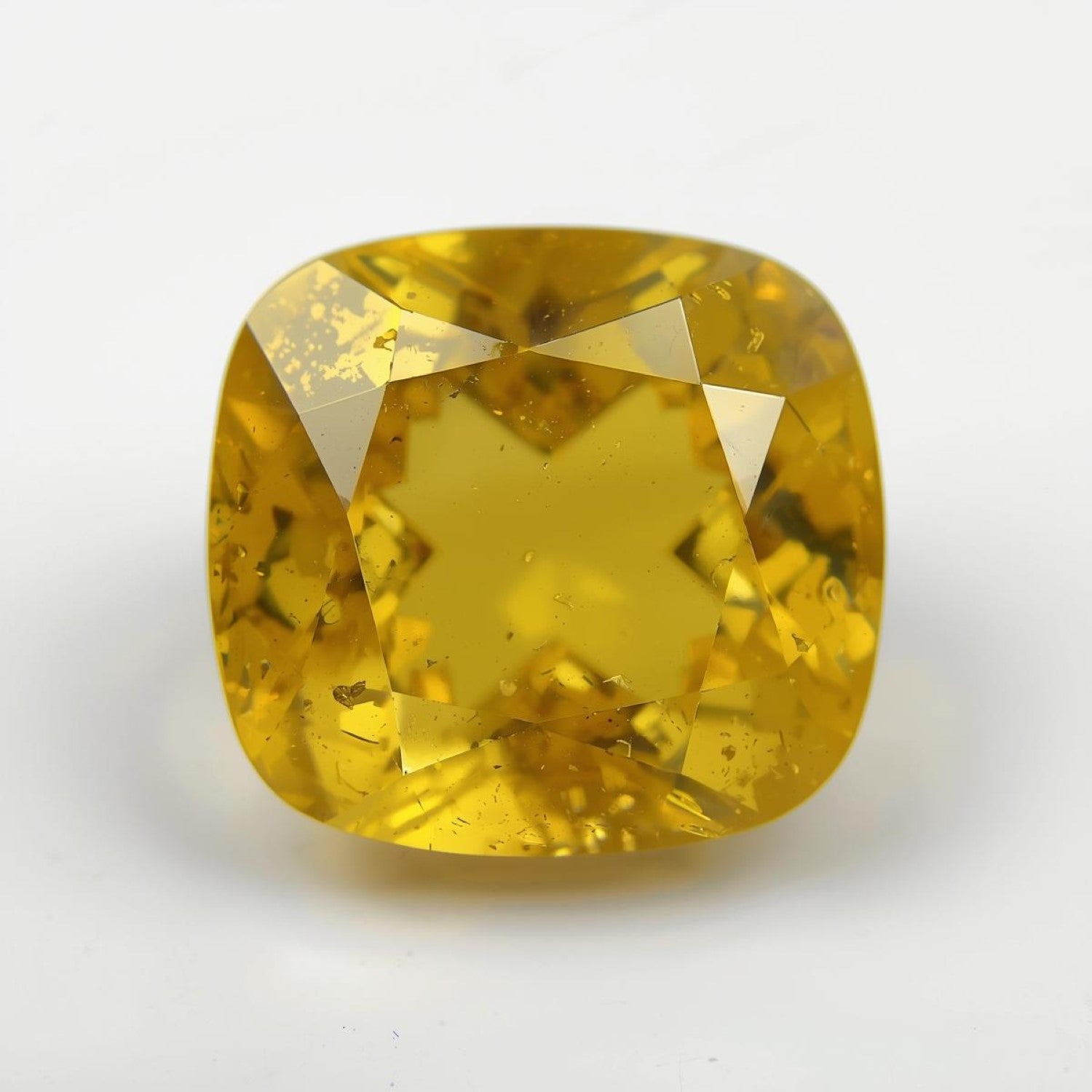 Yellow Sapphire 1PC Chunky 16x16 MM Cushion Faceted Yellow Pure Precious Loose Gems