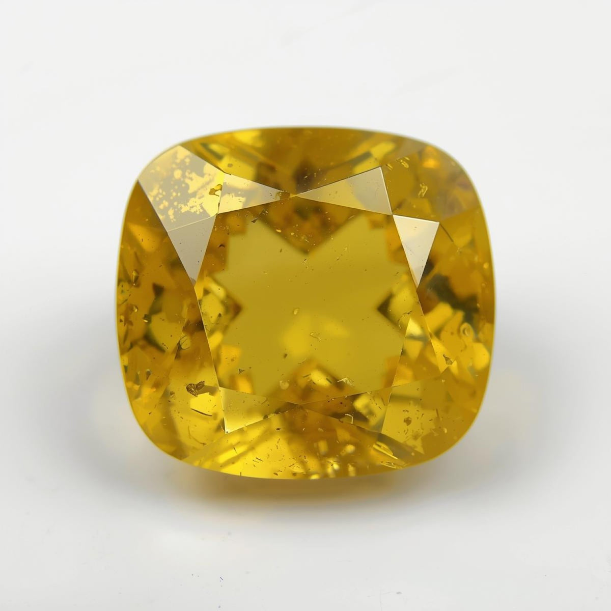 Yellow Sapphire 1PC Chunky 16x16 MM Cushion Faceted Yellow Pure Precious Loose Gems