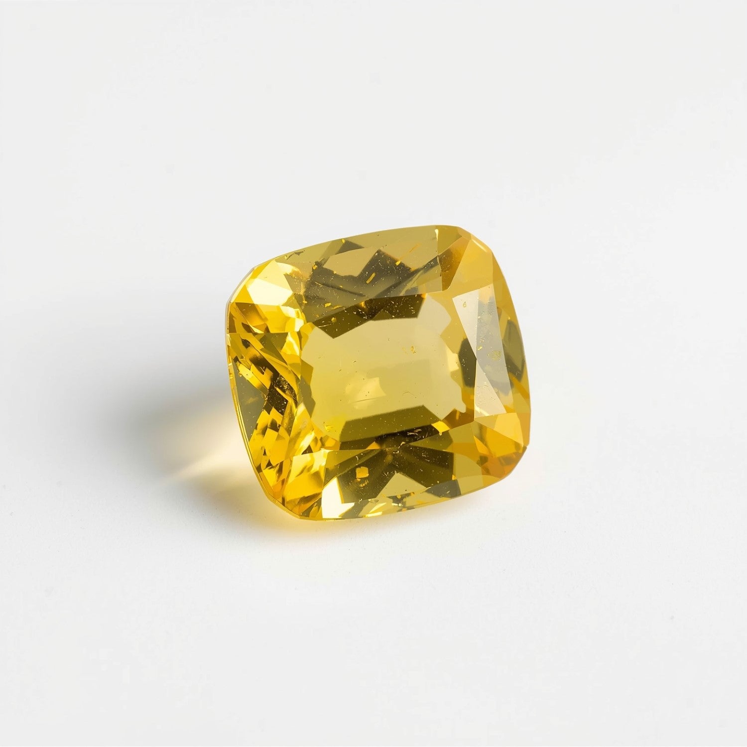 Yellow Sapphire 1PC Chunky 16x16 MM Cushion Faceted Yellow Pure Precious Loose Gems